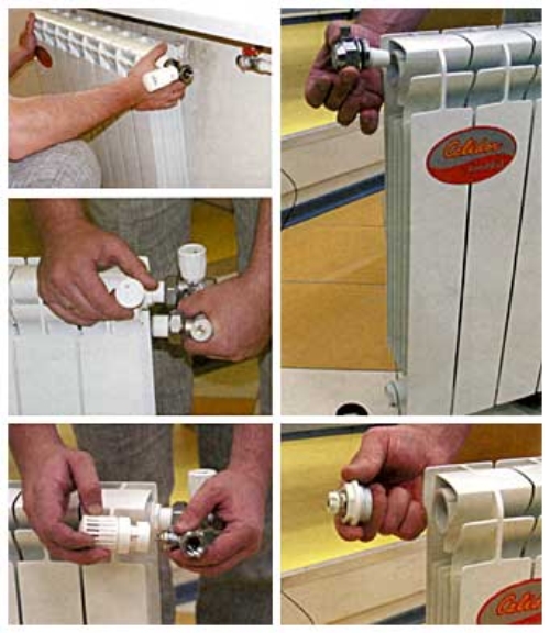 Процесс установки радиатора